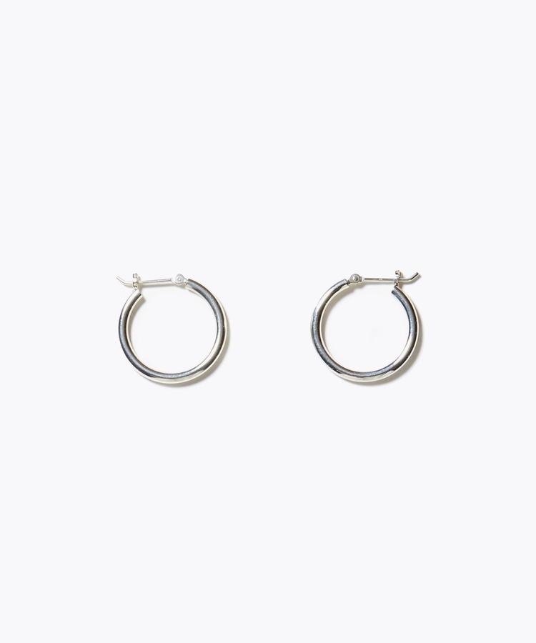 [bone] organic thin small silver hoop pierced earring